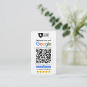 Carte d'évaluation Google avec carte de visite QR (Debout devant)