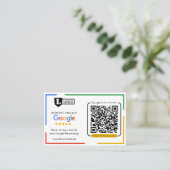Carte d'évaluation Google avec carte de visite QR (Debout devant)