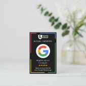 Carte d'évaluation Google avec carte de visite QR  (Debout devant)