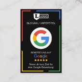 Carte d'évaluation Google avec carte de visite QR  (Devant)