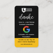 Carte d'évaluation Google avec carte de visite QR (Dos)