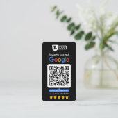 Carte d'évaluation Google avec carte de visite QR (Debout devant)
