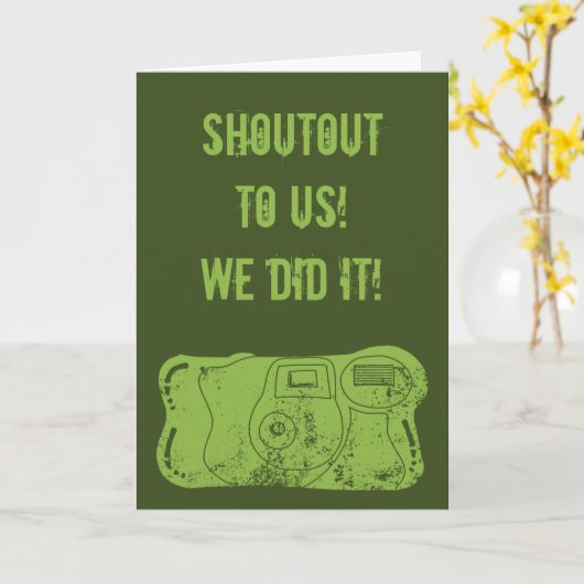 Carte d'évaluation Green Disposable Camera Friend (Fleur jaune)