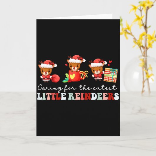 Carte Devdoxtee s'occupant des plus mignons rennes Mère  (Fleur jaune)