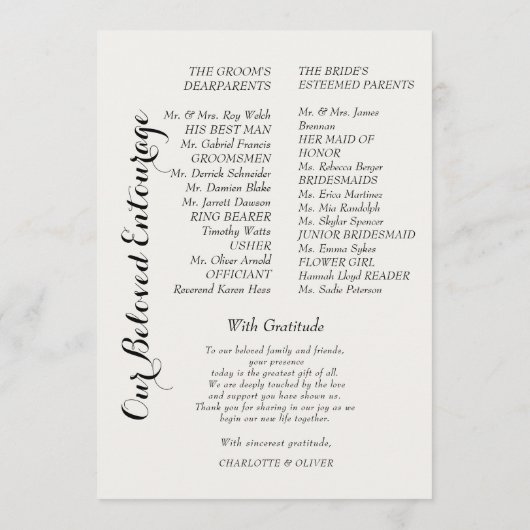 Carte d'événement de mariage botanique à l'arche é (Dos)