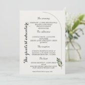 Carte d'événement de mariage botanique à l'arche é (Debout devant)