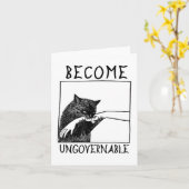 Carte Devenir Ingouvernable - Chat Noir Mordant la Main (Fleur jaune)