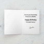 Carte Devenir plus âgé ou un classique ? Anniversaire pe (Intérieur)