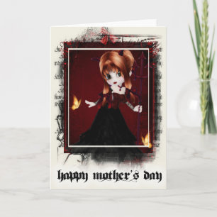 Carte Devil Goth Girl d3 Happy Mother's Day Card