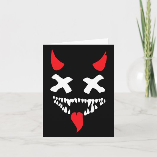 Carte Devil Visage Lazy Halloween Costume d'effroi Dépla (Devant)