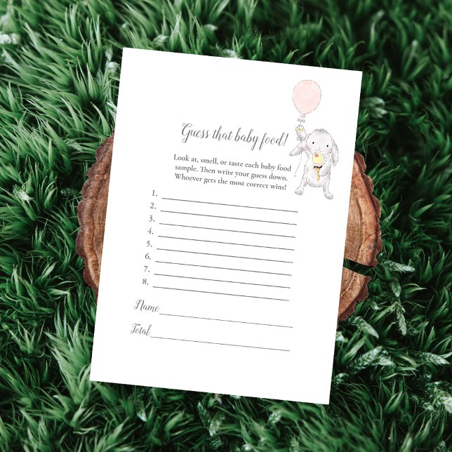 Carte Devine Que Baby Food Baby Sprinkle Game Card (Créateur téléchargé)