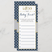 Carte Devine Que Bébé Nourriture Jeu, Baby shower, Cerf (Devant / Derrière)