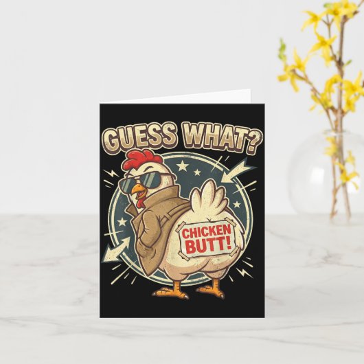 Carte Devine quoi cul de poulet  (Fleur jaune)