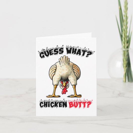 Carte Devinez Ce Beurre De Poulet Stuff Blague Butt Hu (Devant)