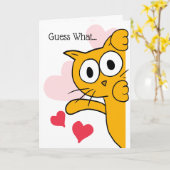 Carte Devinez ce que vous êtes mon salut de chat humain  (Fleur jaune)