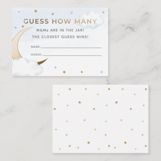 Carte Devinez Combien de Bonbons Bleu au-Dessus de (Devant / Derrière)