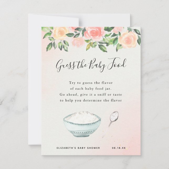 Carte Devinez la nourriture pour bébé | Jeu de baby show (Devant)