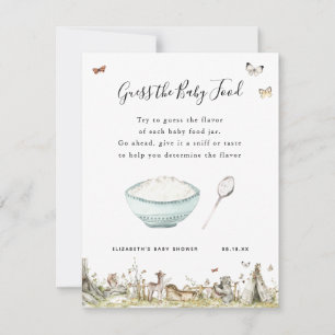 Carte Devinez la nourriture pour bébés   Jeu Baby shower