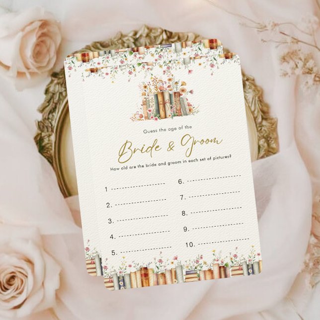 Carte Devinez l'âge de la mariée et du jeu de chambre |  (Créateur téléchargé)