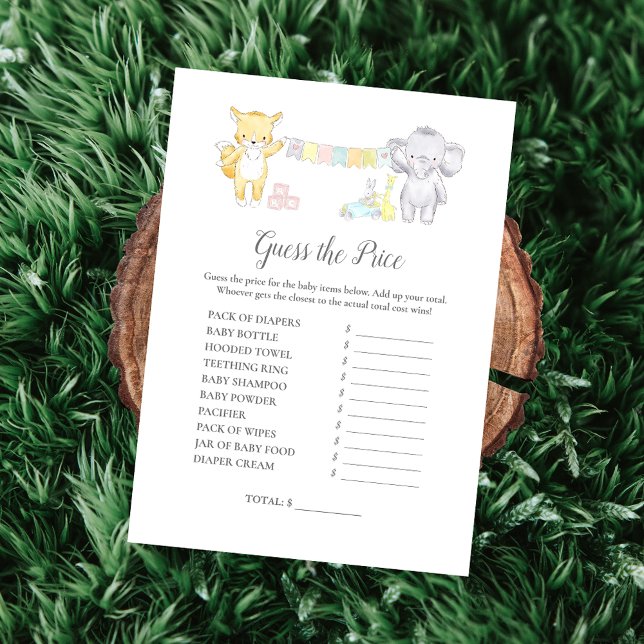 Carte Devinez Le Bon Prix Baby Sprinkle Game Card (Créateur téléchargé)