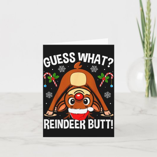 Carte Devinez Quel Renne Fesses Noël Père Noël Drôle de (Devant)