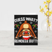 Carte Devinez Quel Renne Fesses Noël Père Noël Drôle de (Fleur jaune)
