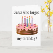 Carte Devinez Qui A Oublié Mon Anniversaire ? (Fleur jaune)