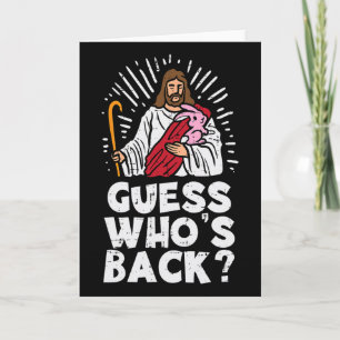 Carte Devinez qui est Jésus à Pâques Funny Hommes Femmes