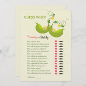 Carte Devinez Qui Maman ou Papa Jeu (Jumeaux) (Devant / Derrière)