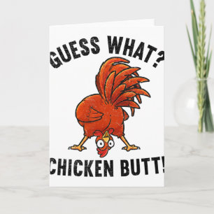 Carte Devinez quoi Cul de poulet Drôle de coq