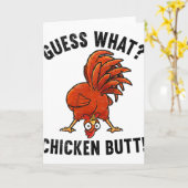 Carte Devinez quoi Cul de poulet Drôle de coq  (Fleur jaune)