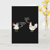 Carte Devinez quoi Cul de poulet Drôle de poulet Meme Ho (Fleur jaune)