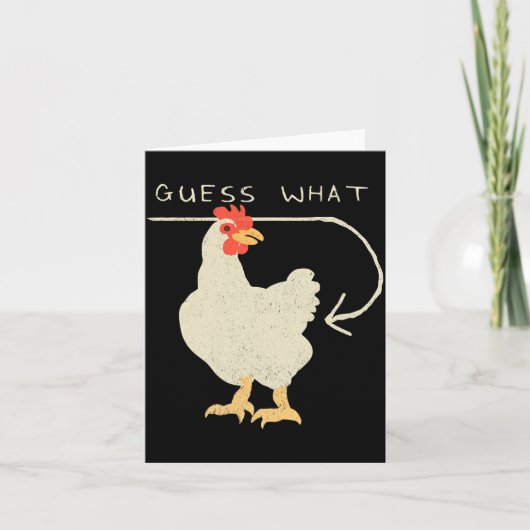 Carte Devinez quoi Cul de poulet Drôle Heureux (Devant)