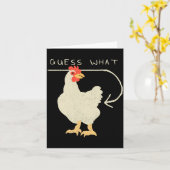 Carte Devinez quoi Cul de poulet Drôle Heureux (Fleur jaune)