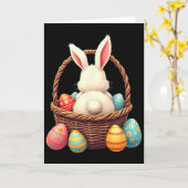 Carte Devinez quoi Lapin Chasse aux œufs  (Fleur jaune)