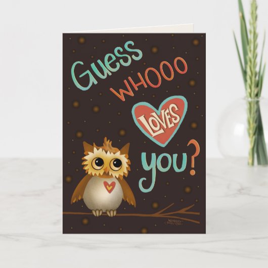 Carte Devinez Whooo Vous Aime Cute Kids Inspirivity Card (Devant)