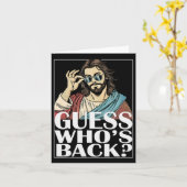 Carte Devinez Whos Byck Jesus Pâques Tee Graphisme relig (Fleur jaune)