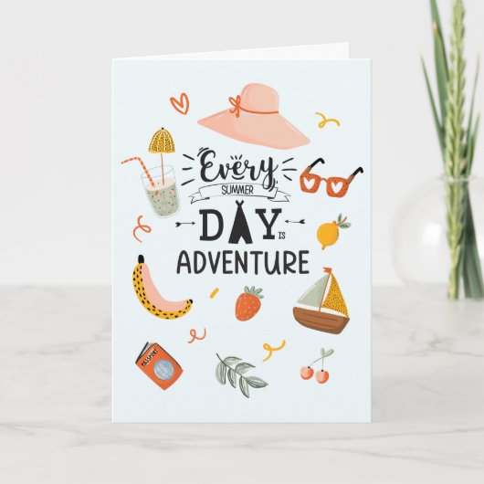 Carte Devis d'aventure d'été coloré (Devant)