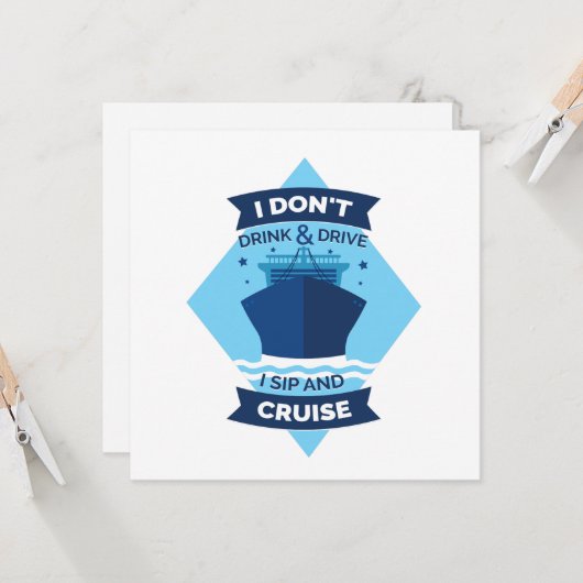 Carte Devis de bateau de croisière amusant (Devant/Arrière en situation)