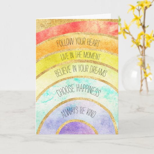 Carte Devis Gold Inspiration Arc-en-ciel (Fleur jaune)