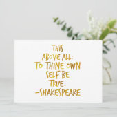 Carte Devis Motivationnel Shakespeare Gold Faux Foil (Debout devant)