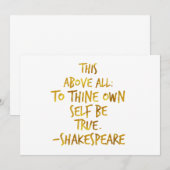 Carte Devis Motivationnel Shakespeare Gold Faux Foil (Devant / Derrière)