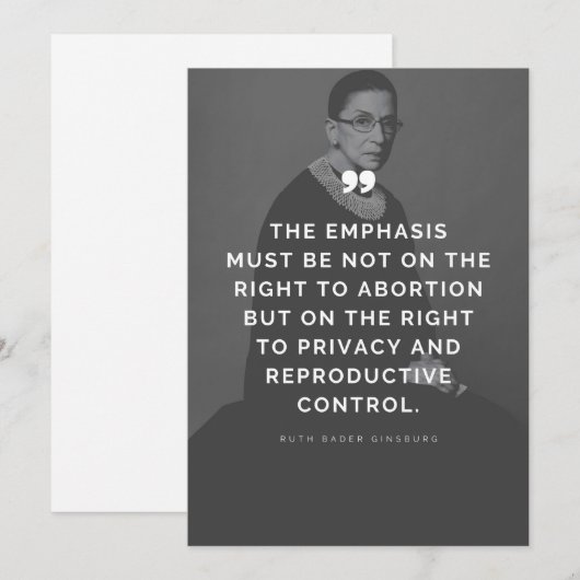 Carte Devis Pro Choice Ruth Bader Ginsburg (Devant / Derrière)