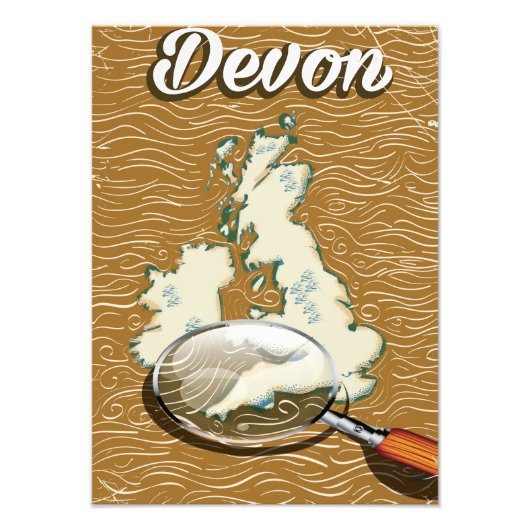 Carte Devon poster de voyage vintage (Devant)