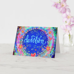 Carte Dévotion Plutôt Bleu Floral Whimsical Amusant