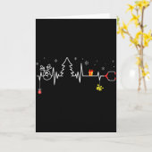 Carte Devoxtee Christmas Tree Heartbeat Funny Christmas  (Fleur jaune)