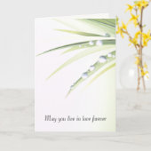 Carte Dew mariage Baisse Sur La Feuille (Fleur jaune)