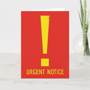 Carte d'exclamation d'alerte rouge