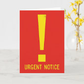 Carte d'exclamation d'alerte rouge (Fleur jaune)