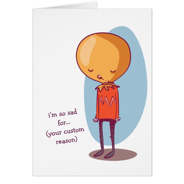 carte d'excuses je suis si triste dessin animé (Devant)